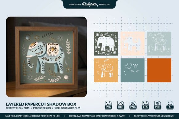 3D Elephant Folk Art SVG Shadow Box: A Designer’s Real-World Branding Review