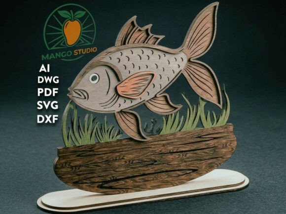 3D Layered Fish Decor – Multi-Layer Lase for Laser-Cut Brand Accents in Home Decor