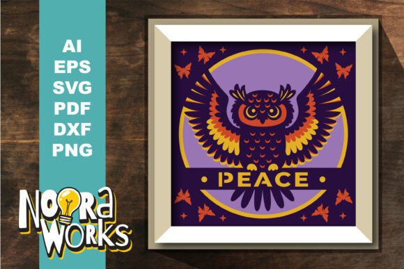 3D Owl Peace Shadowbox Cut File: A 3D SVG for Elegant Editorial and Web Design