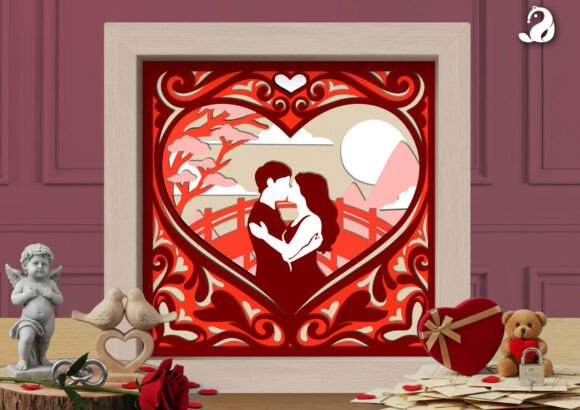 3D Romantic Couple Shadow Box SVG: A Visual Love Story for Content Publishers