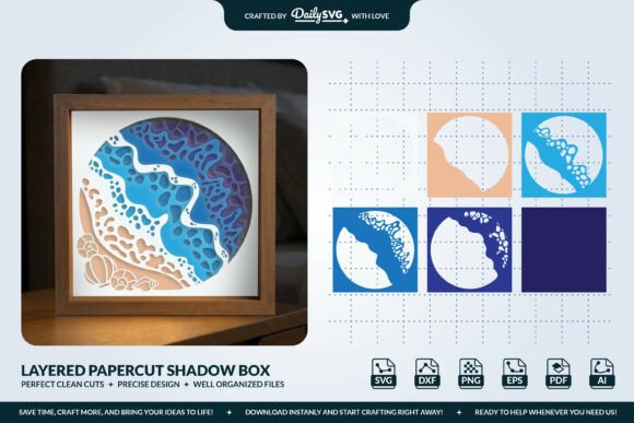 3D SVG Coastal Design for Summer Branding