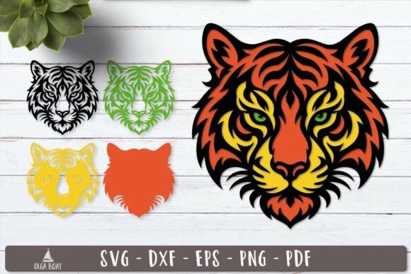 3D Tiger Head SVG Design for Bold Animal-Themed Visuals