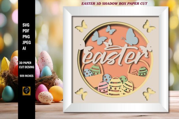 Easter 3D Shadow Box Paper Cut for Local Branding & Seasonal Packaging