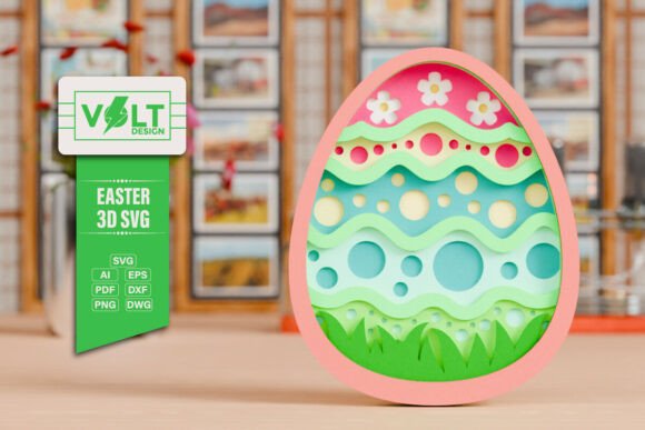 Easter Egg 3D SVG Craft for Editorial and Web Design