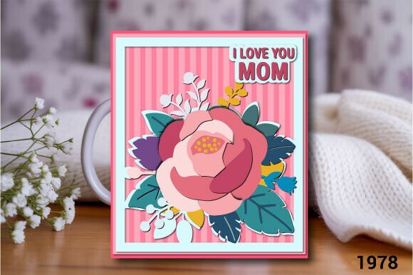 Layered Flower Mother’s Day Design 1978 – A 3D SVG for Elegant Mother’s Day Merch