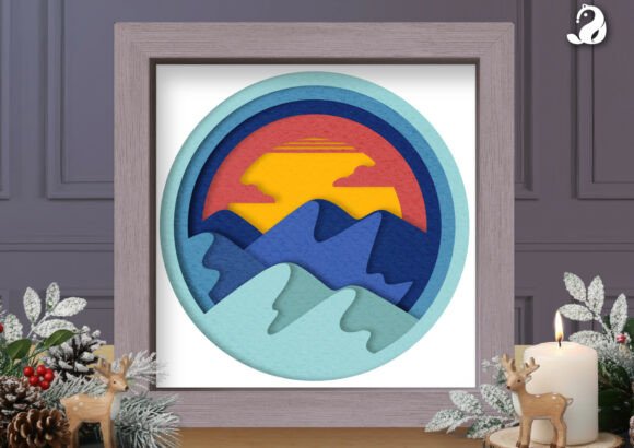 Minimalist Mountain Sunset 3D SVG Shadow Box: A Designer’s Review for Real Business Branding
